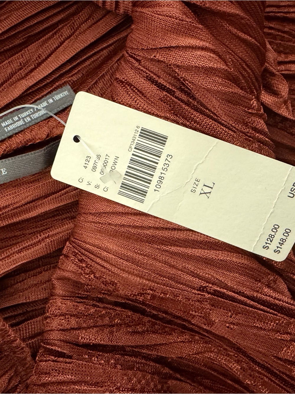 Anthropologie Rust Brown Textured Jumpsuit Pants